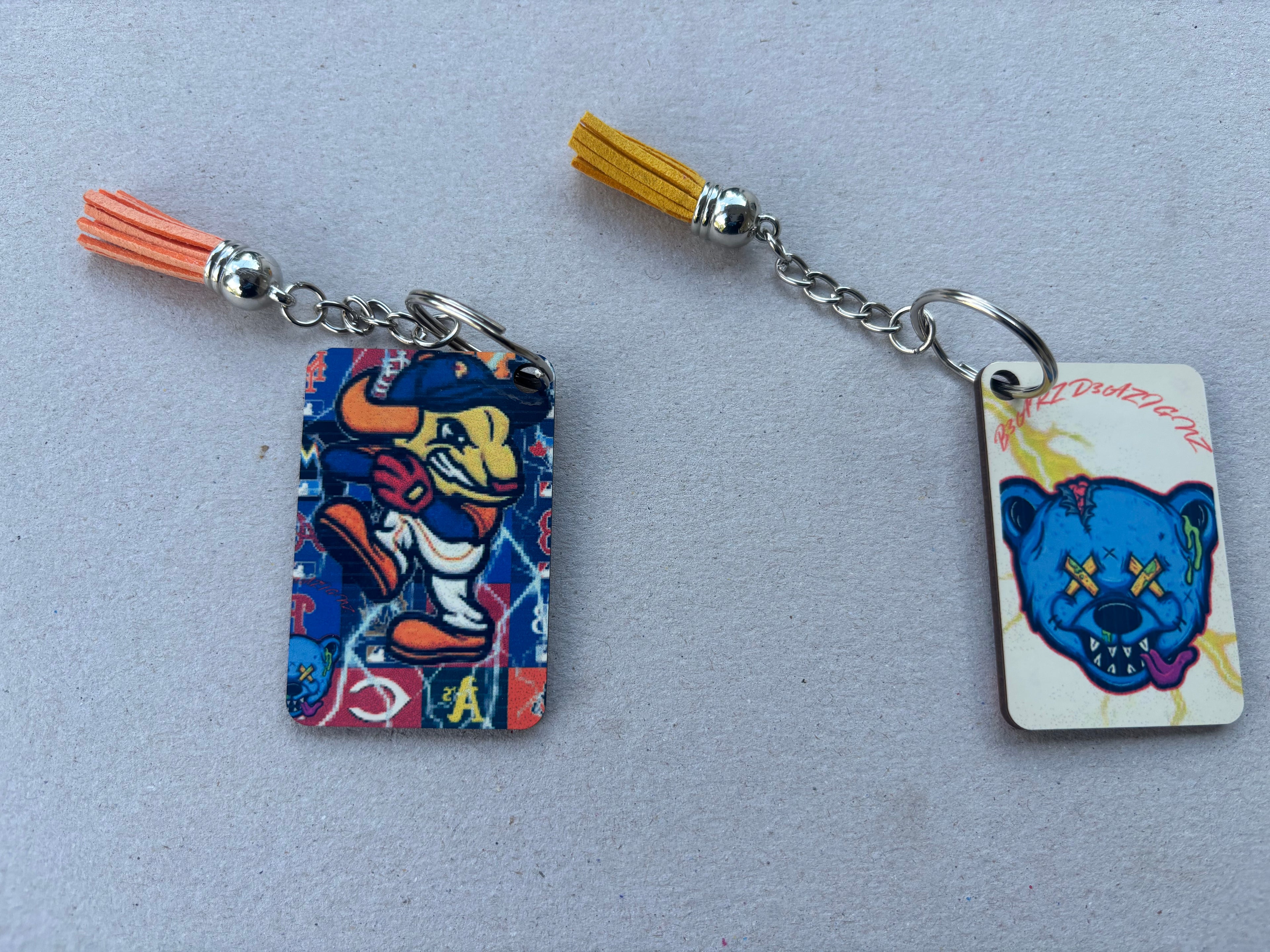 Mighty Bull Baseball Keychain