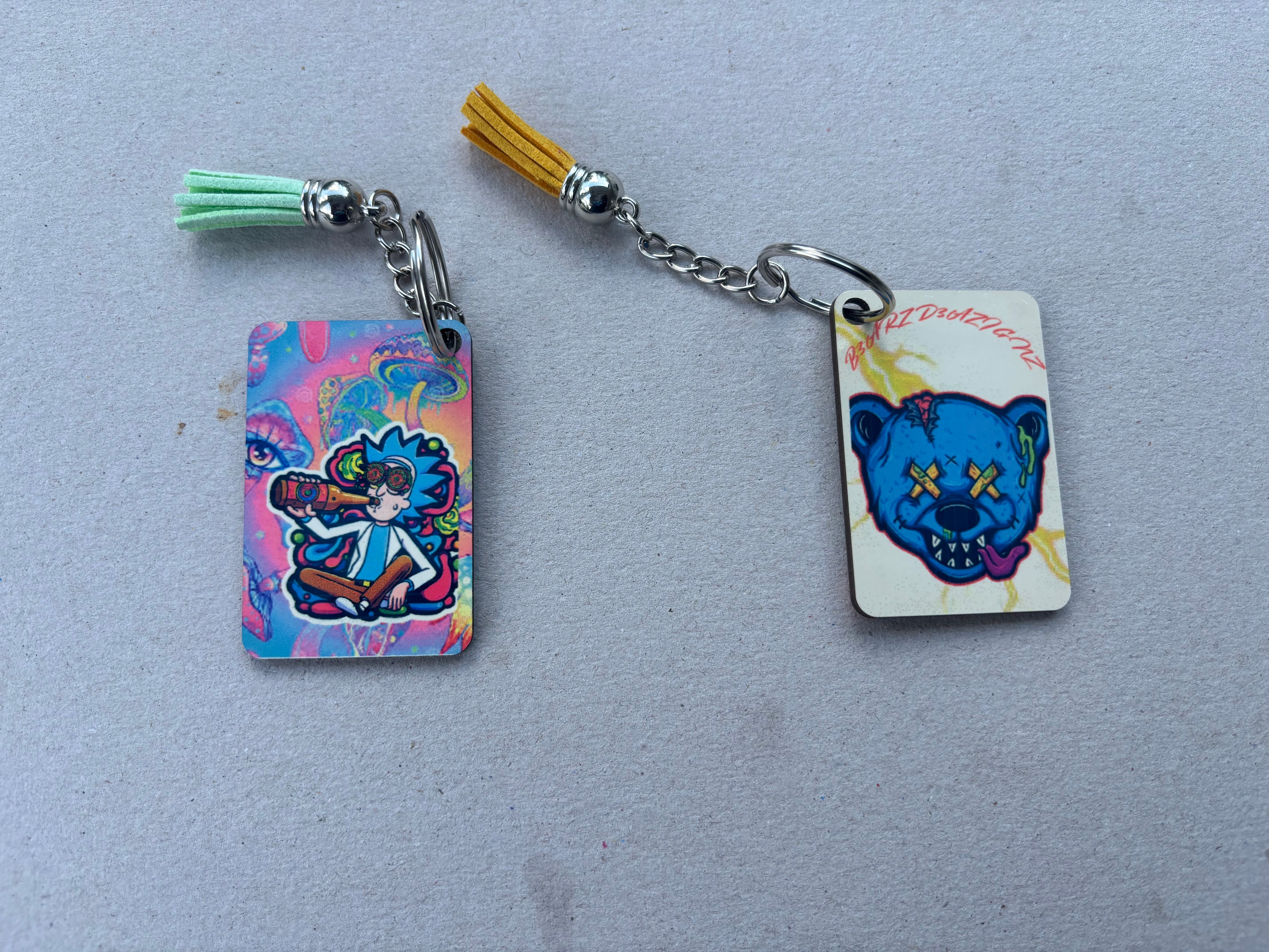 Trippy Rick And Morty Keychain